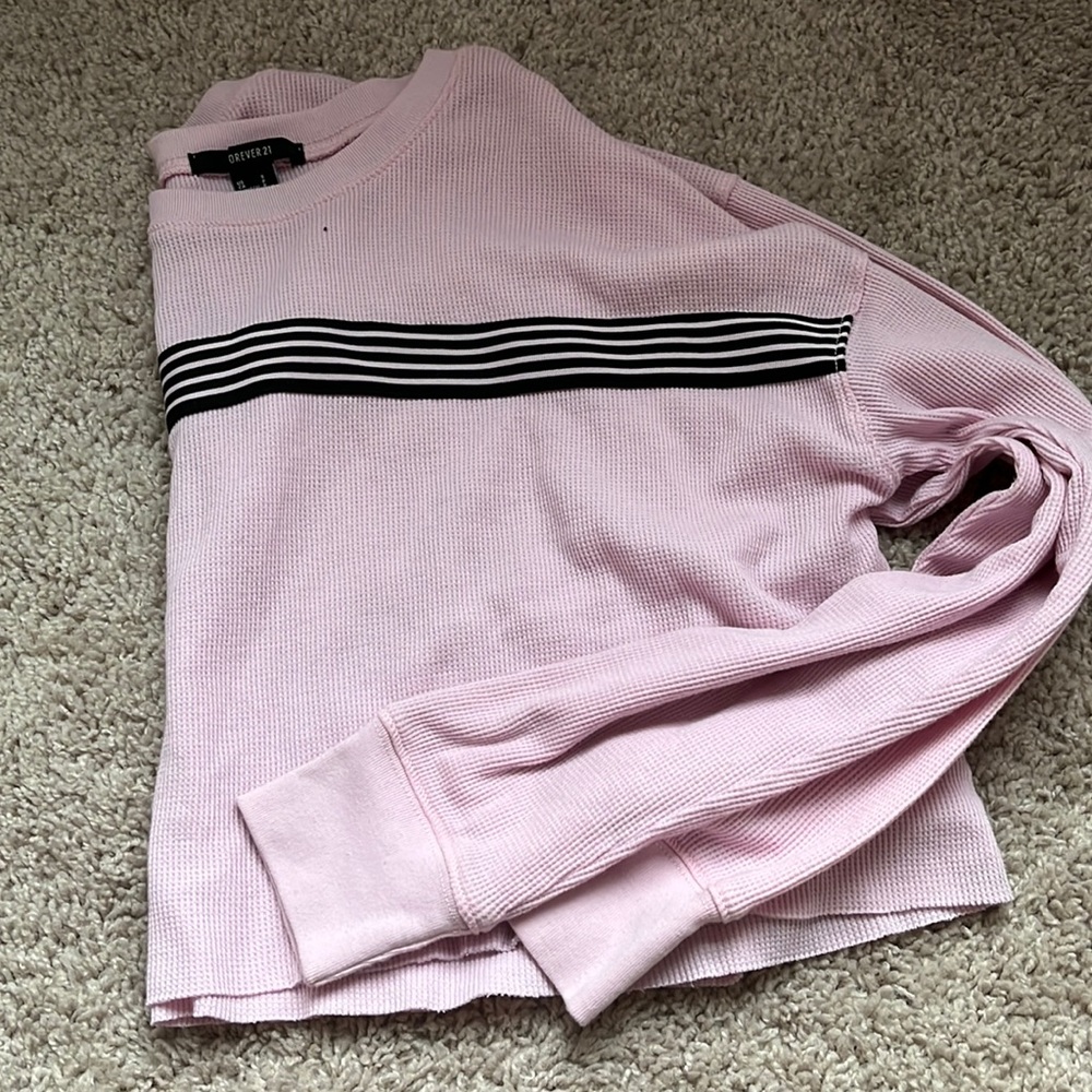 Pink long sleeve crop sweater size S